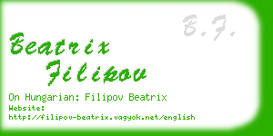 beatrix filipov business card